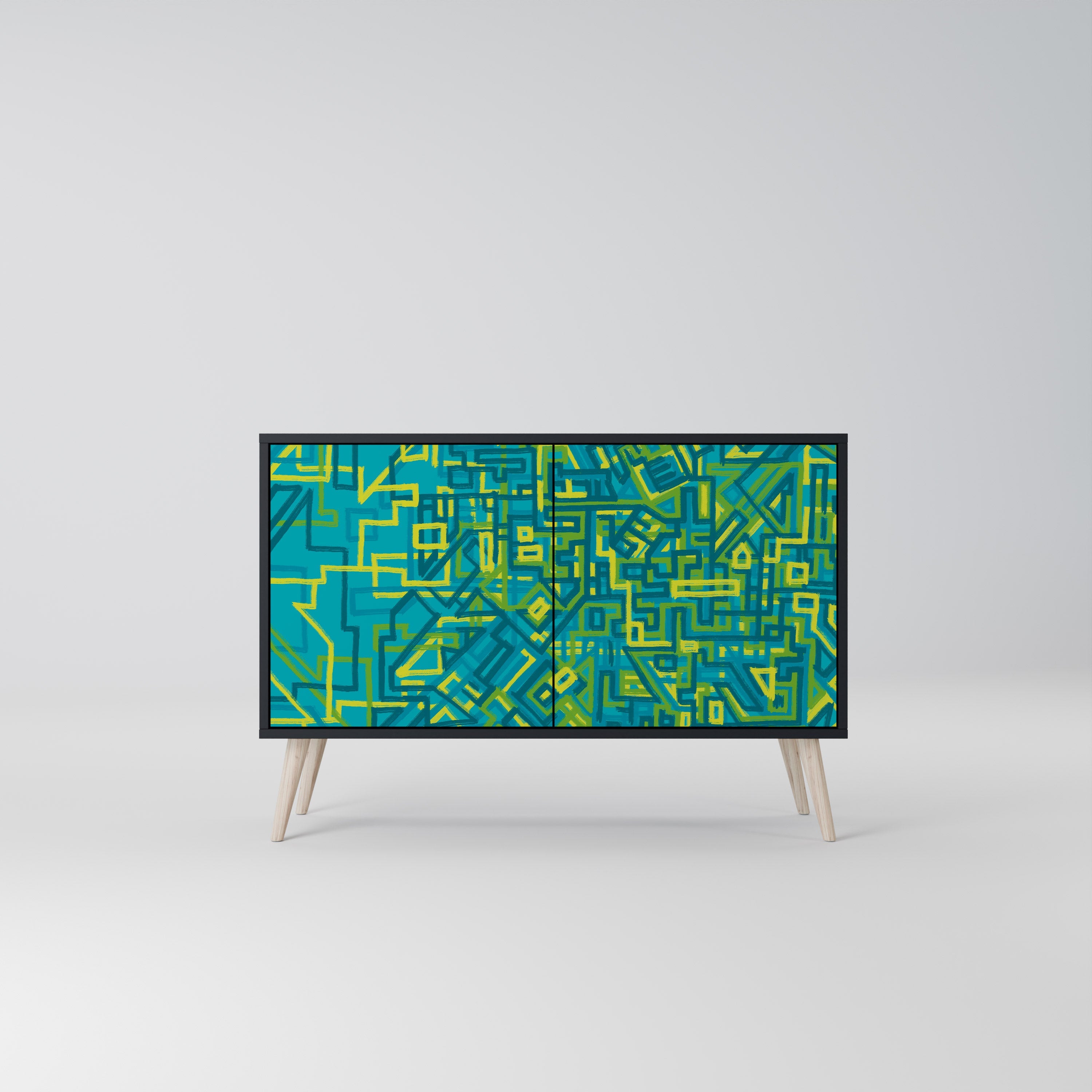 NOSTALGIC MEMORIES Sideboard mit 2 Türen in Schwarz