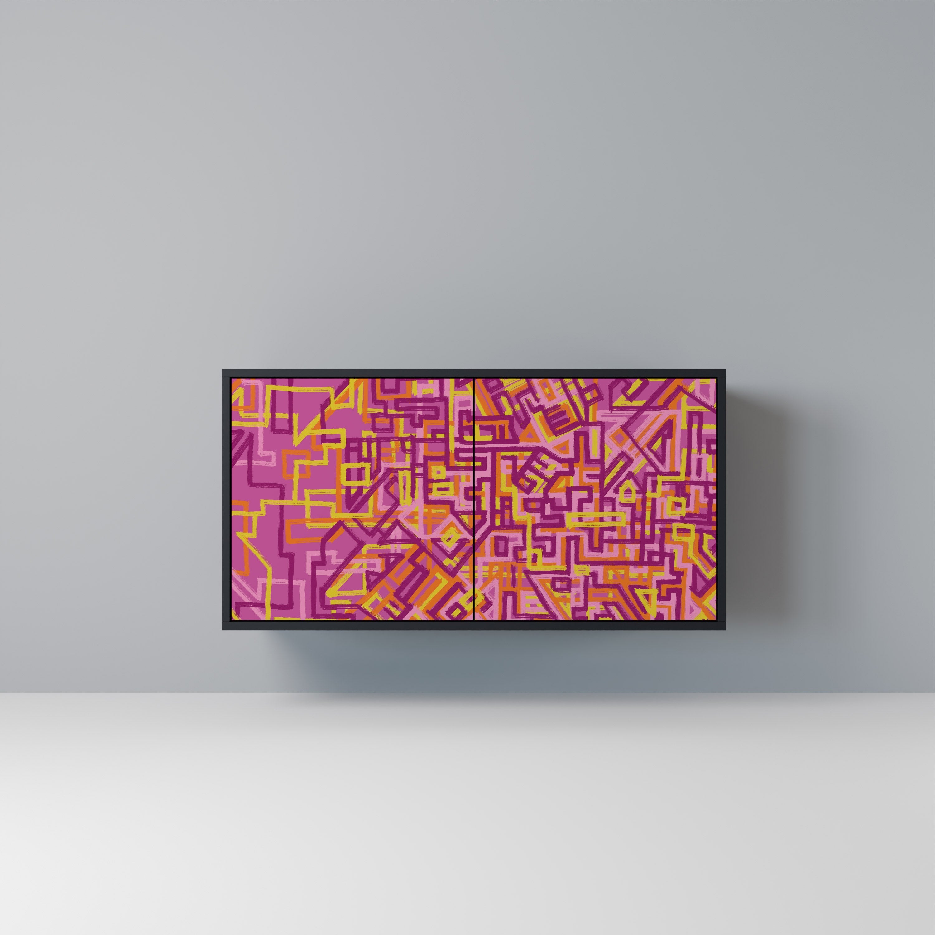 LOVELY MEMORIES Sideboard mit 2 Türen in Schwarz