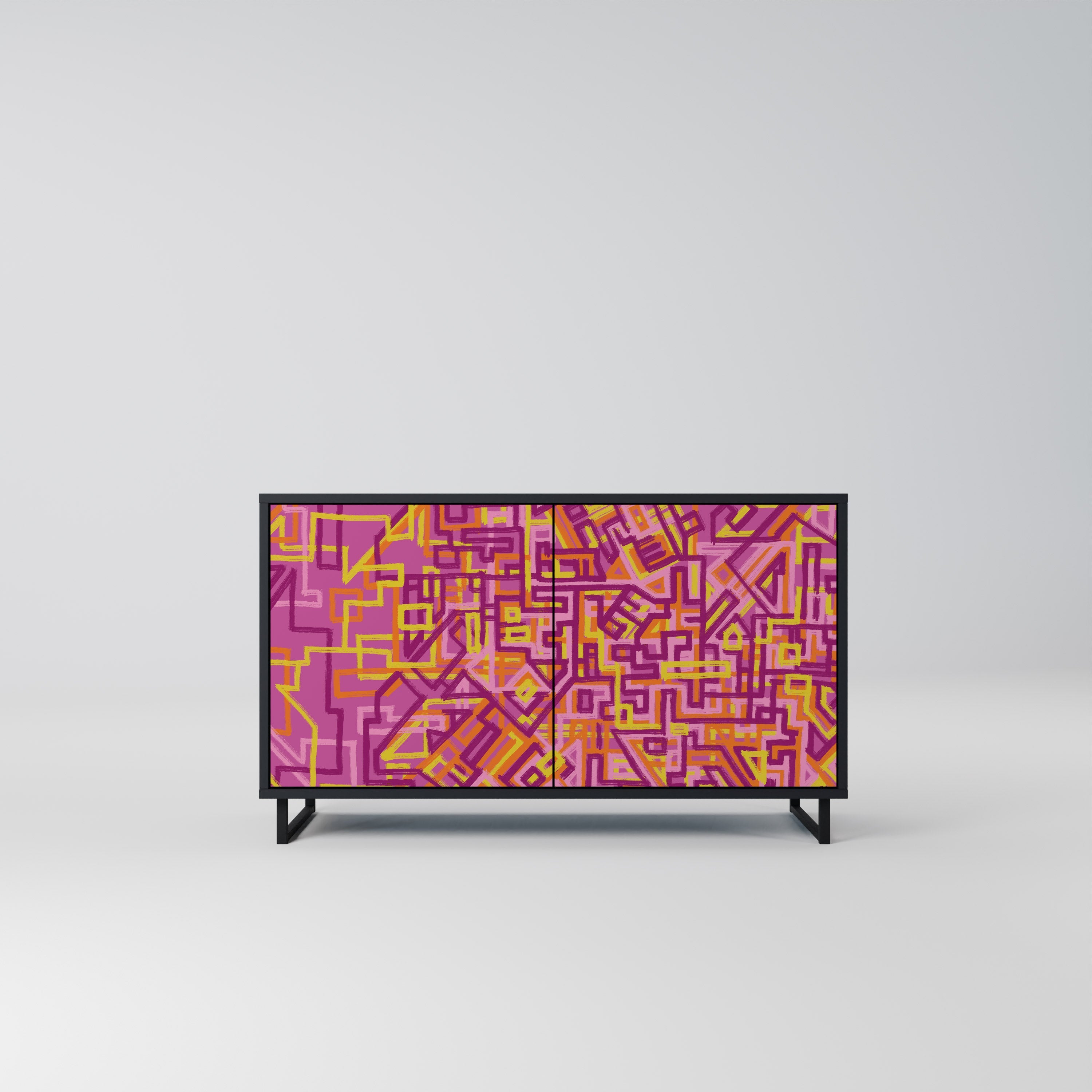 LOVELY MEMORIES Sideboard mit 2 Türen in Schwarz