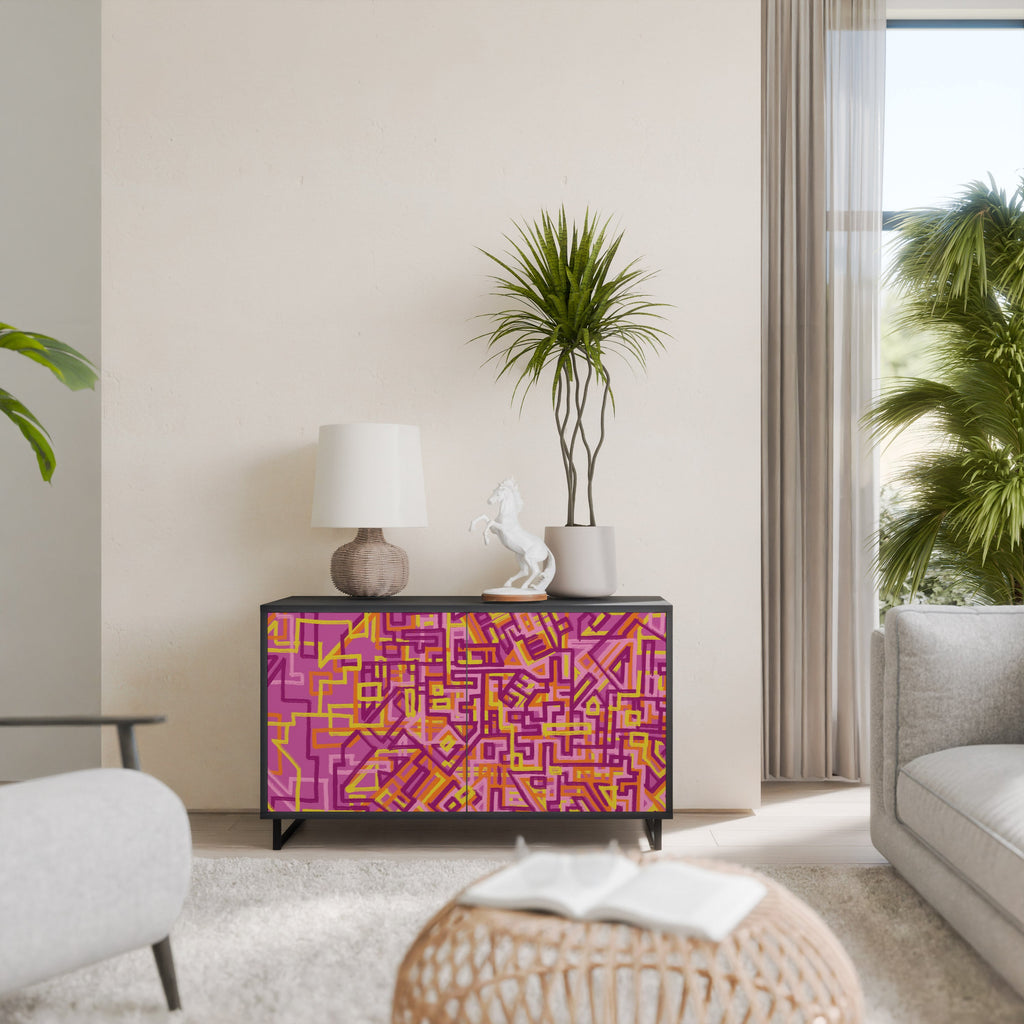 LOVELY MEMORIES Sideboard mit 2 Türen in Schwarz