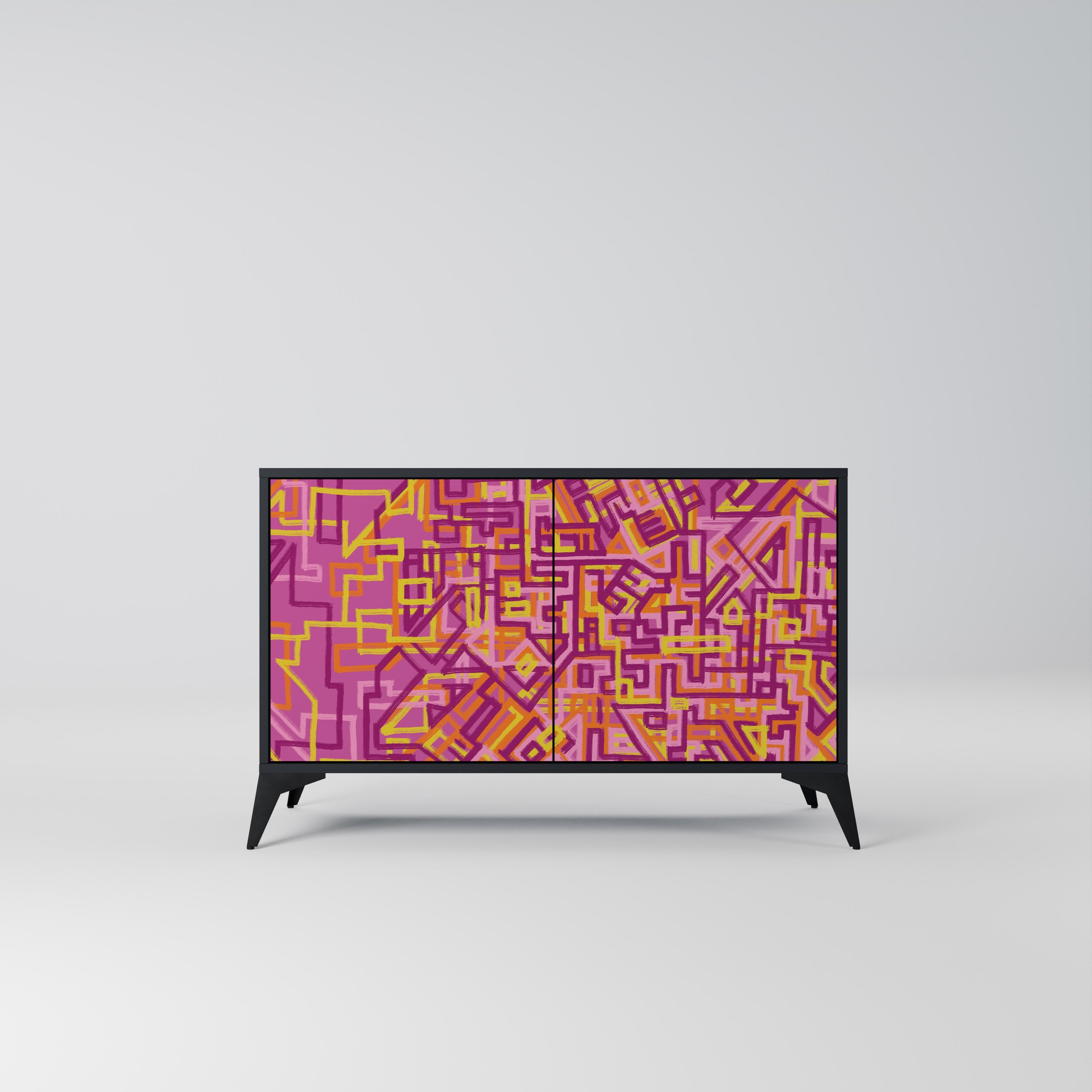 LOVELY MEMORIES Sideboard mit 2 Türen in Schwarz