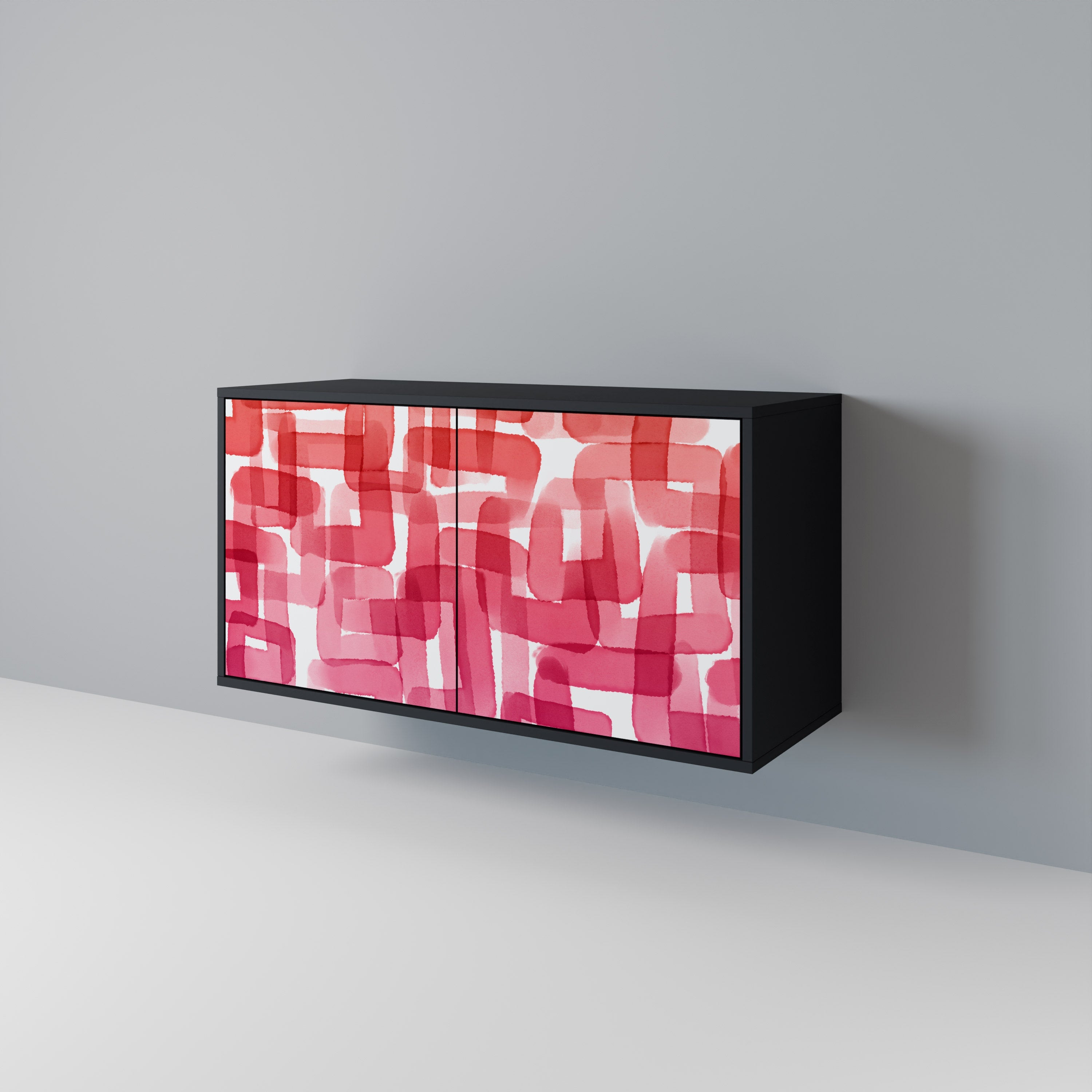 KALEIDOSCOPIC CUBISM Sideboard mit 2 Türen in Schwarz