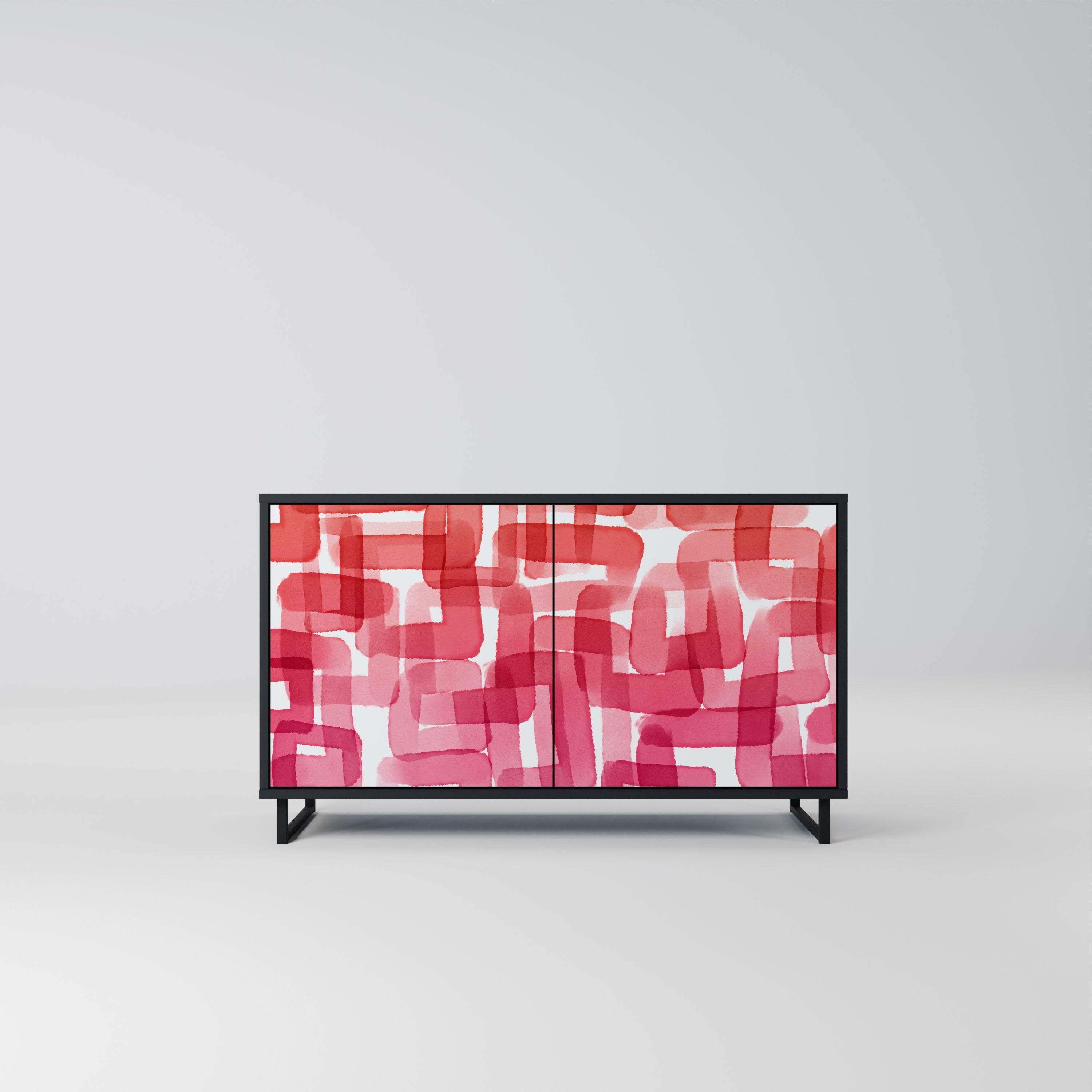 KALEIDOSCOPIC CUBISM Sideboard mit 2 Türen in Schwarz