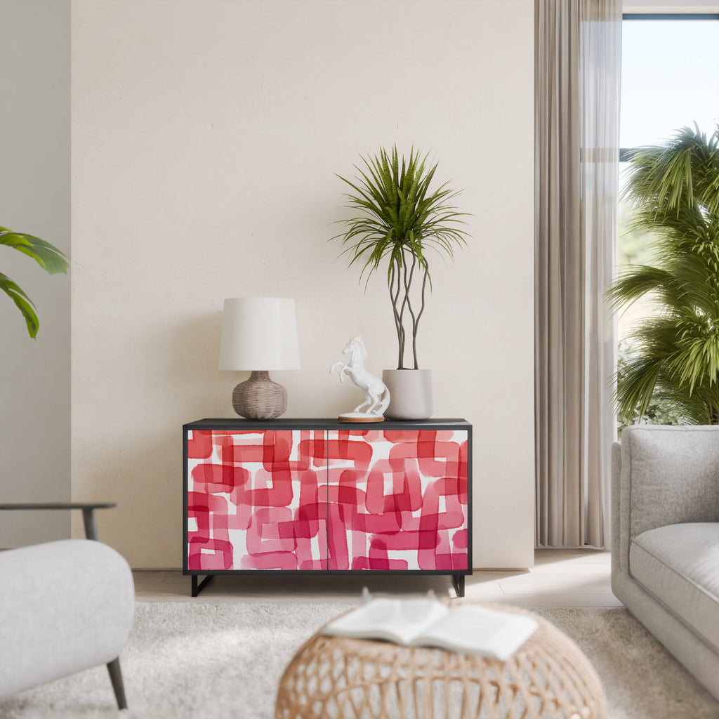 KALEIDOSCOPIC CUBISM Sideboard mit 2 Türen in Schwarz