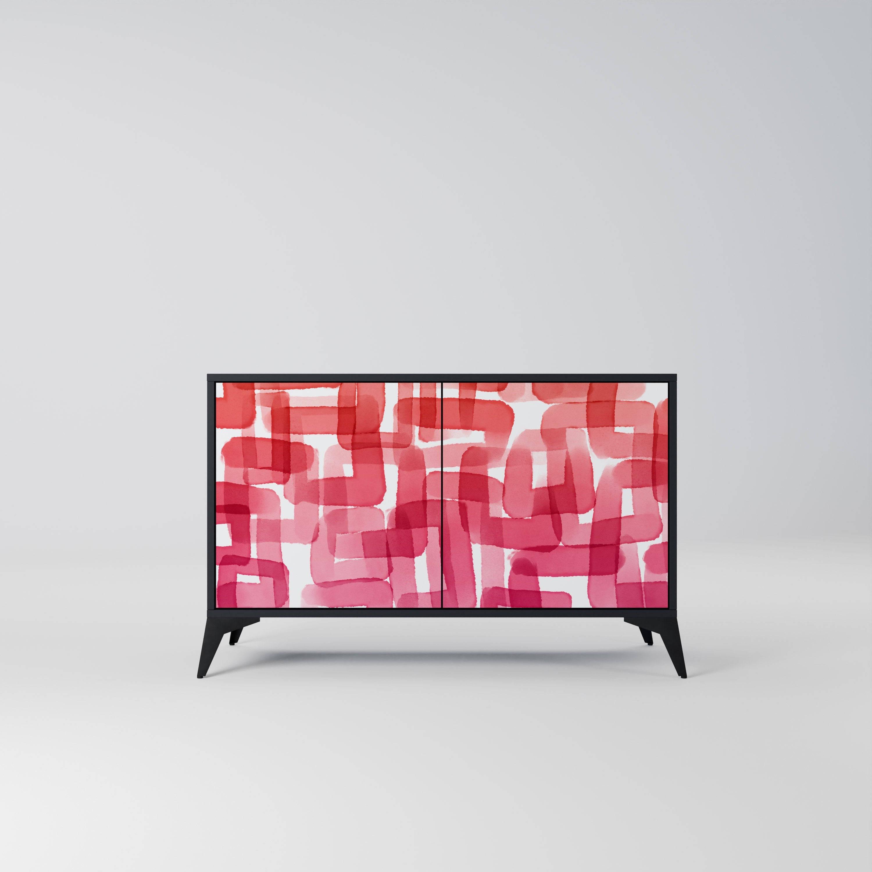 KALEIDOSCOPIC CUBISM Sideboard mit 2 Türen in Schwarz