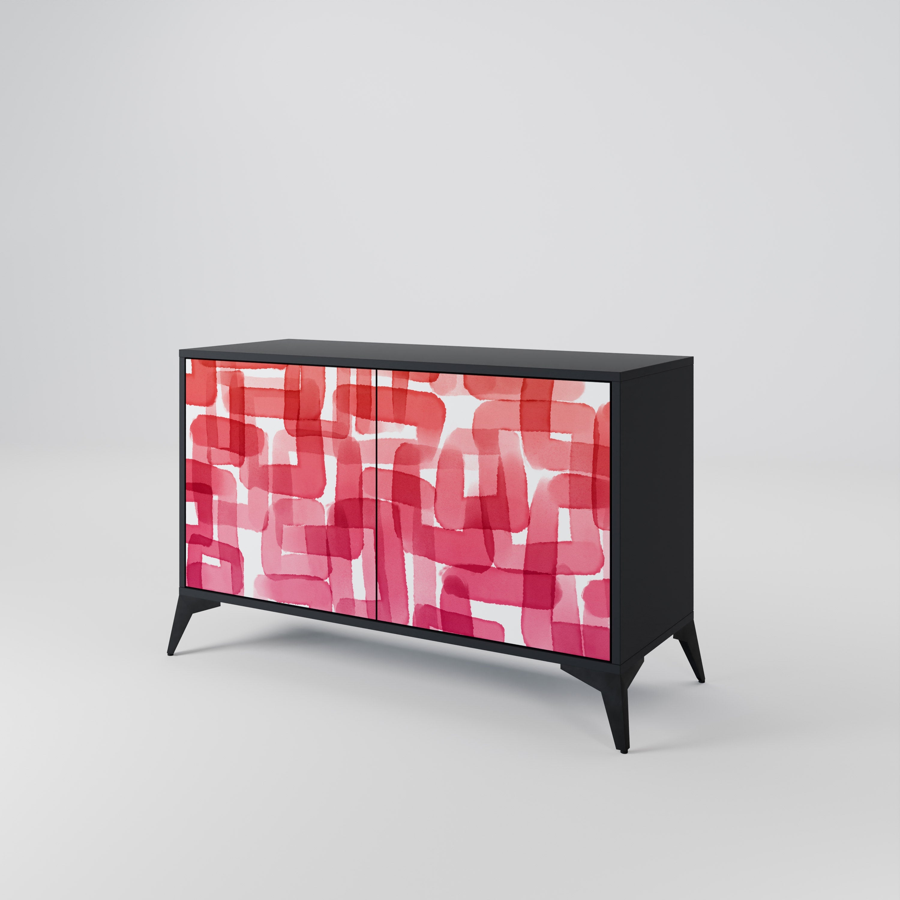 KALEIDOSCOPIC CUBISM Sideboard mit 2 Türen in Schwarz