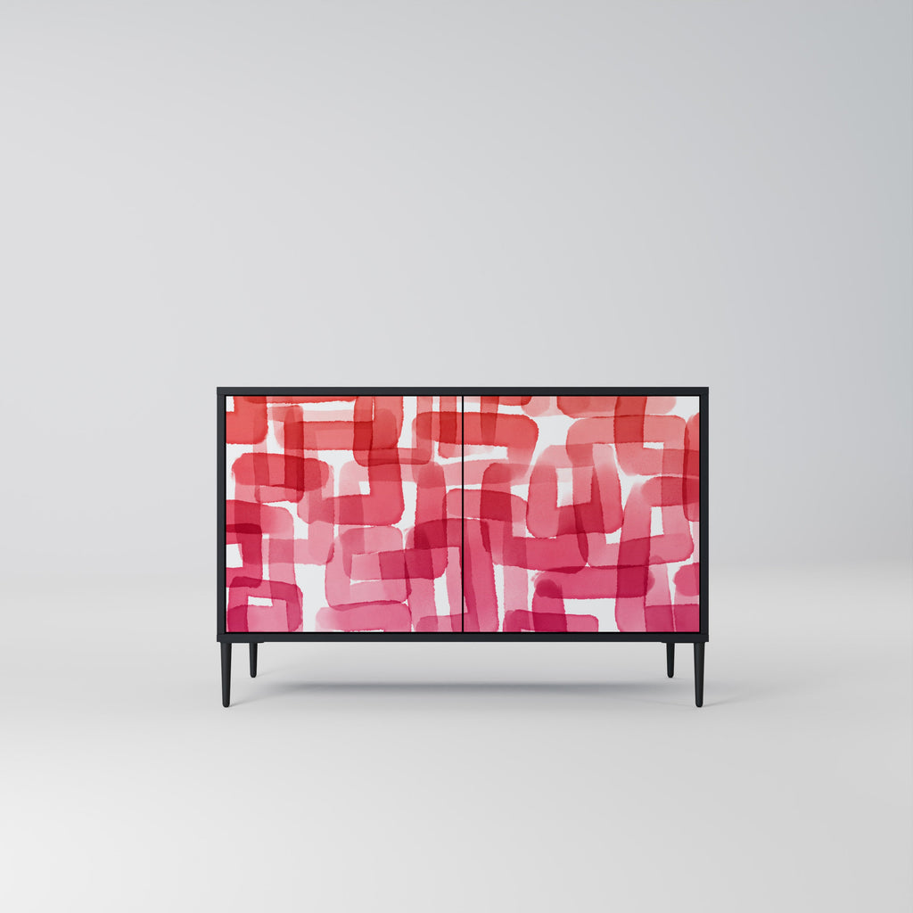 KALEIDOSCOPIC CUBISM Sideboard mit 2 Türen in Schwarz
