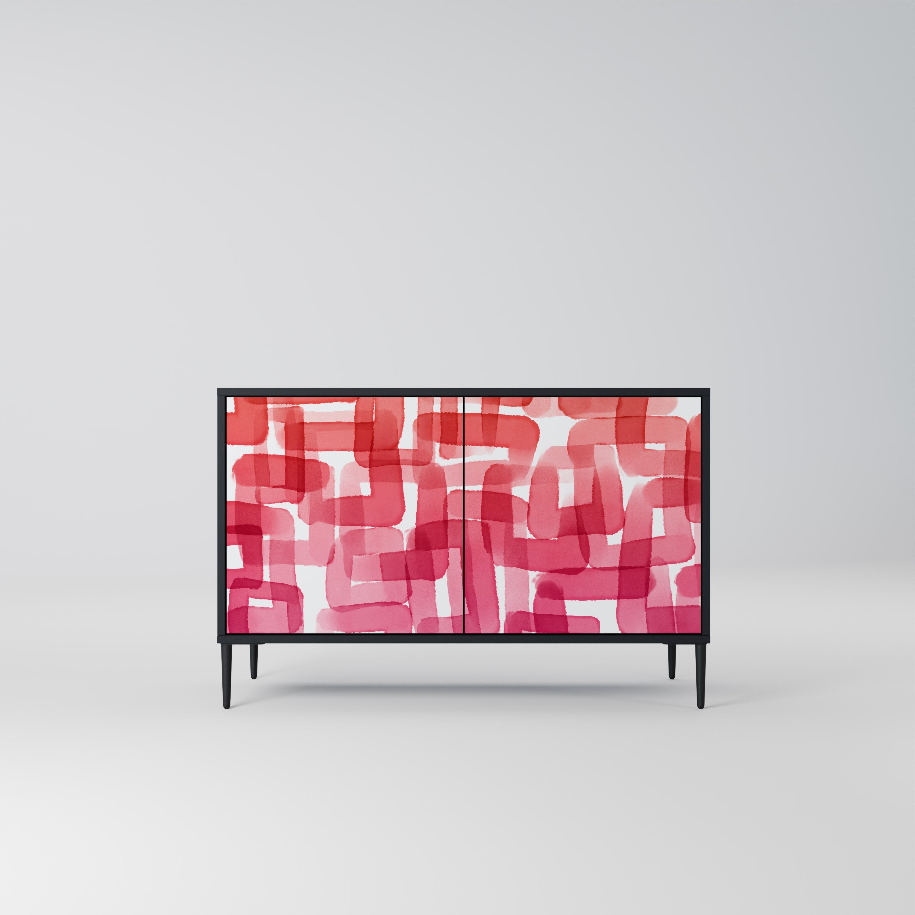 KALEIDOSCOPIC CUBISM Sideboard mit 2 Türen in Schwarz