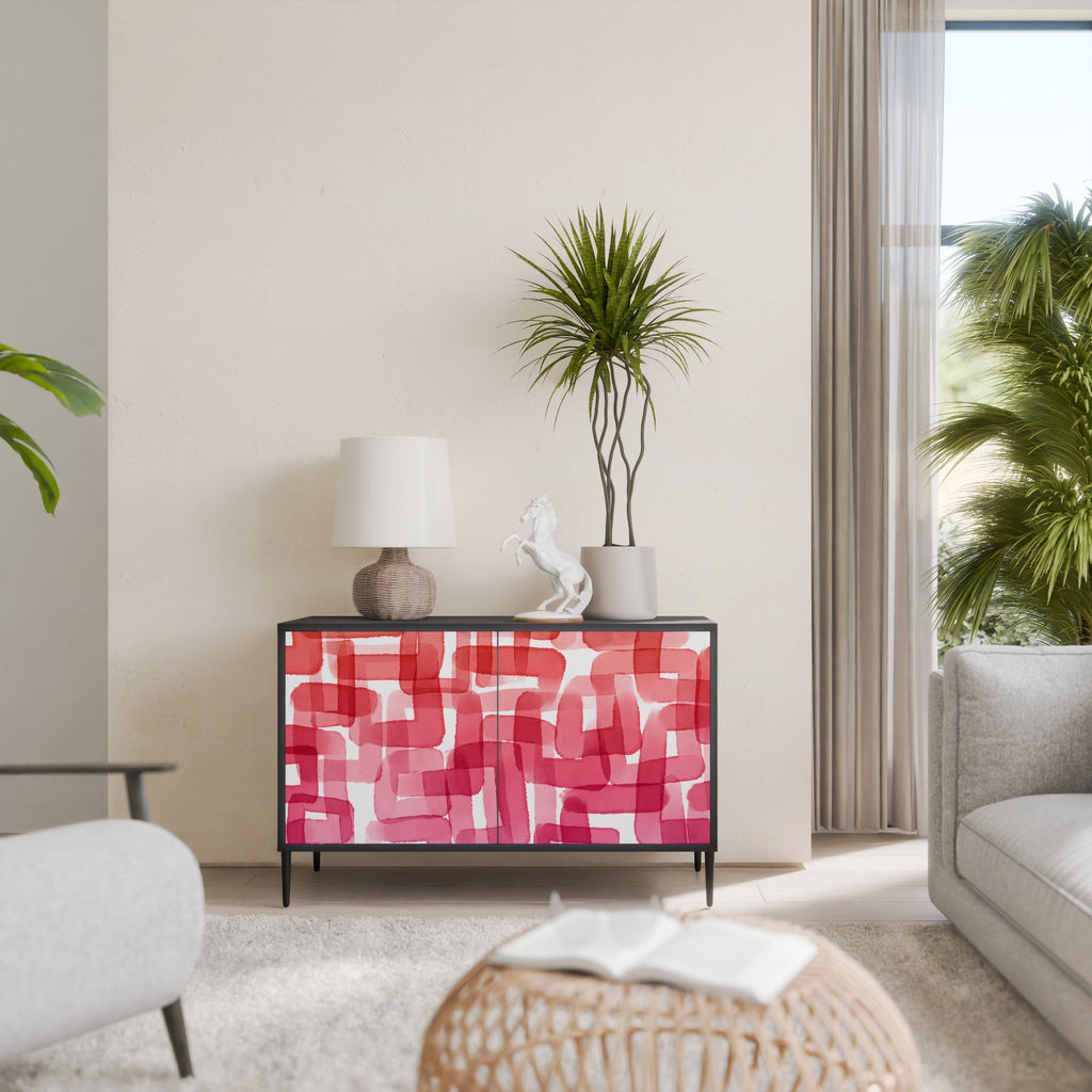 KALEIDOSCOPIC CUBISM Sideboard mit 2 Türen in Schwarz