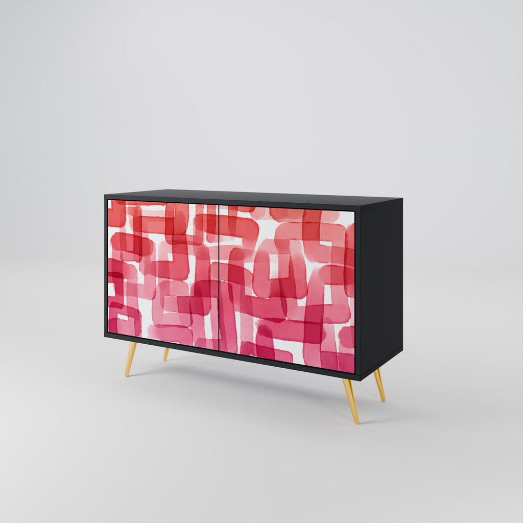 KALEIDOSCOPIC CUBISM Sideboard mit 2 Türen in Schwarz
