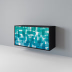 TURQUOISE RECTANGLES Sideboard mit 2 Türen in Schwarz
