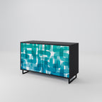 TURQUOISE RECTANGLES Sideboard mit 2 Türen in Schwarz