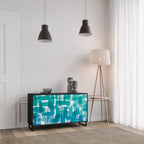 TURQUOISE RECTANGLES Sideboard mit 2 Türen in Schwarz