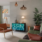 TURQUOISE RECTANGLES Sideboard mit 2 Türen in Schwarz