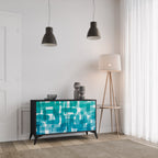 TURQUOISE RECTANGLES Sideboard mit 2 Türen in Schwarz