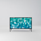TURQUOISE RECTANGLES Sideboard mit 2 Türen in Schwarz