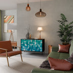 TURQUOISE RECTANGLES Sideboard mit 2 Türen in Schwarz