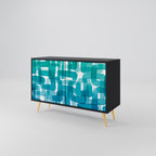 TURQUOISE RECTANGLES Sideboard mit 2 Türen in Schwarz