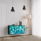 TURQUOISE RECTANGLES Sideboard mit 2 Türen in Schwarz