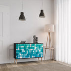 TURQUOISE RECTANGLES Sideboard mit 2 Türen in Schwarz