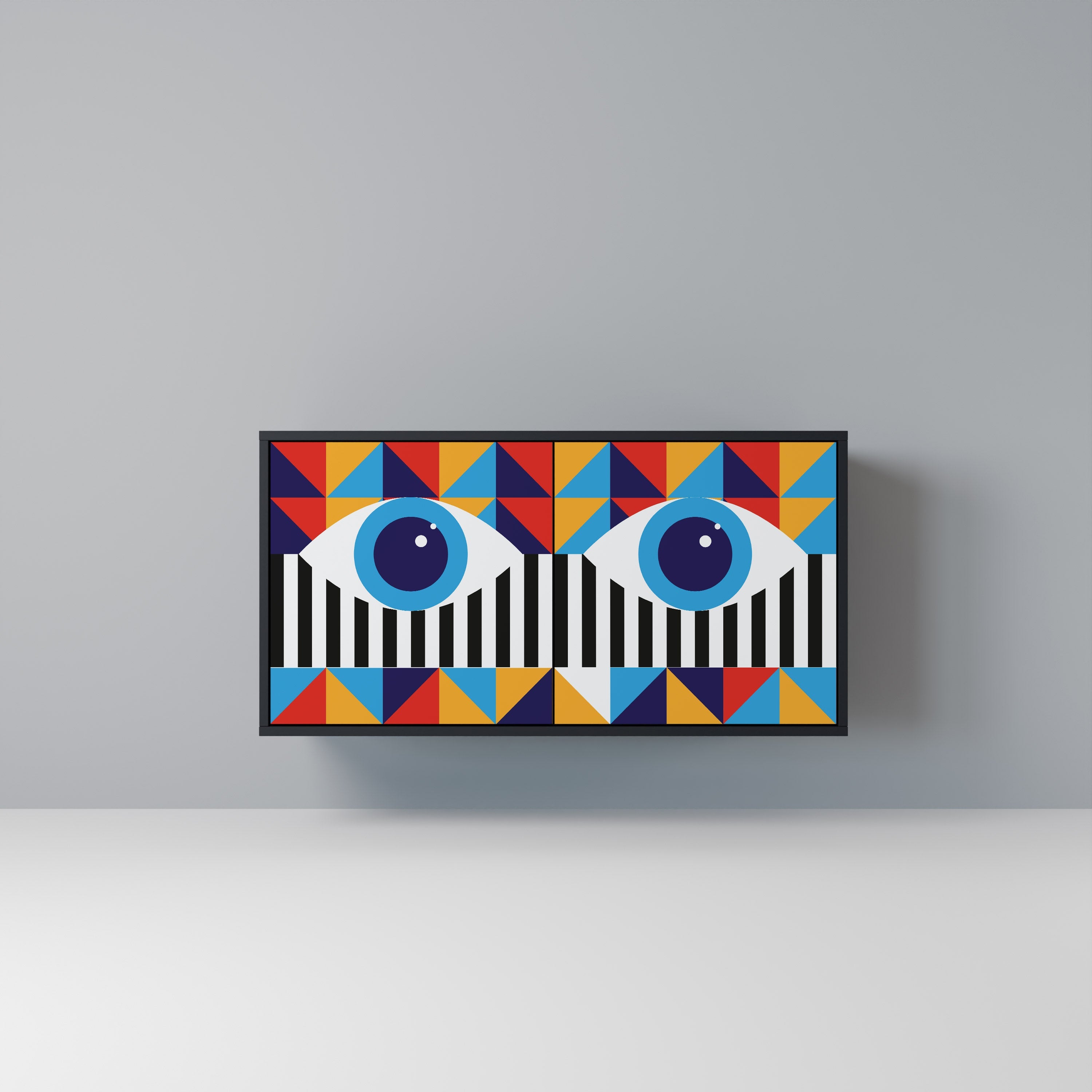 ABSTRACTION AND GEOMETRY Sideboard mit 2 Türen in Schwarz