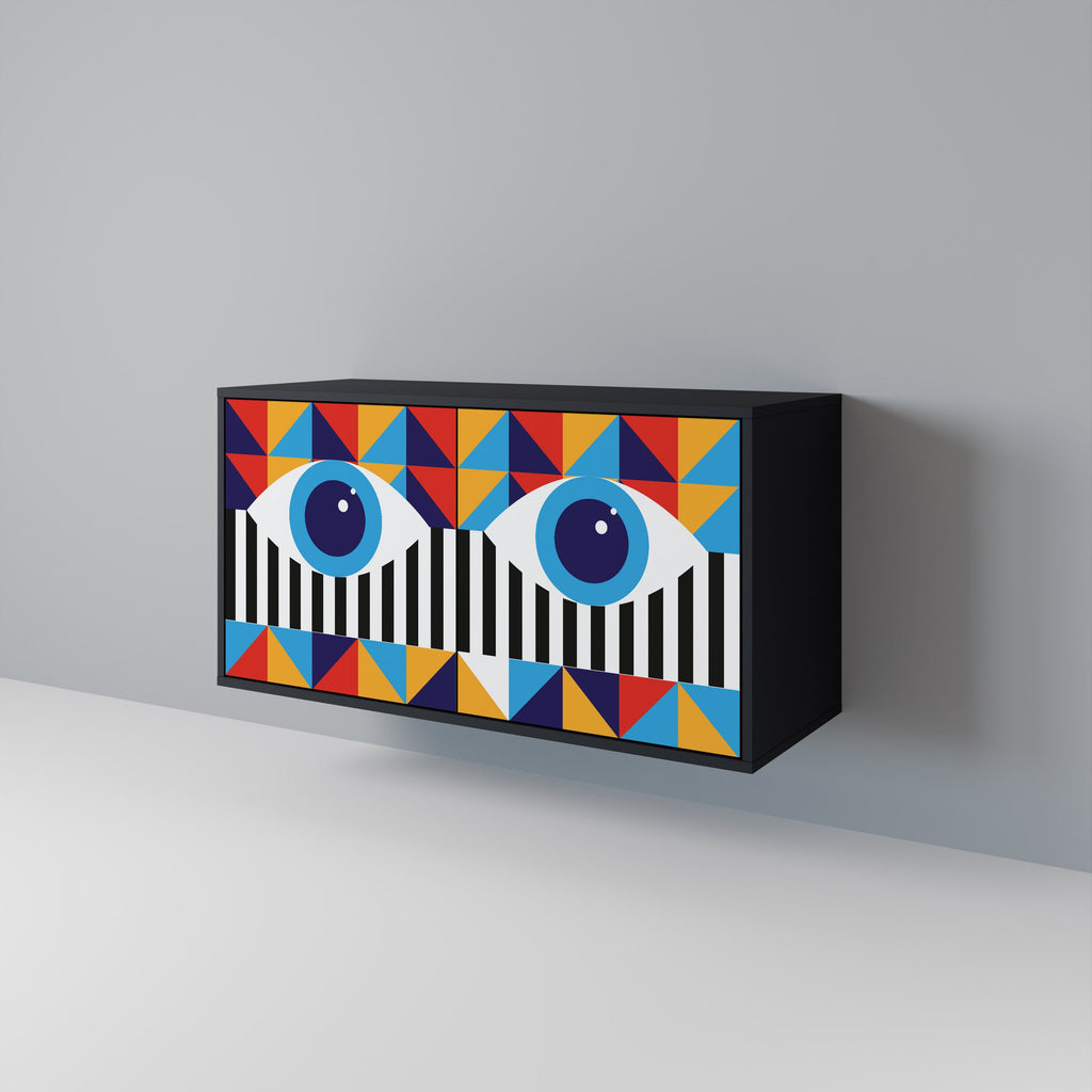 ABSTRACTION AND GEOMETRY Sideboard mit 2 Türen in Schwarz