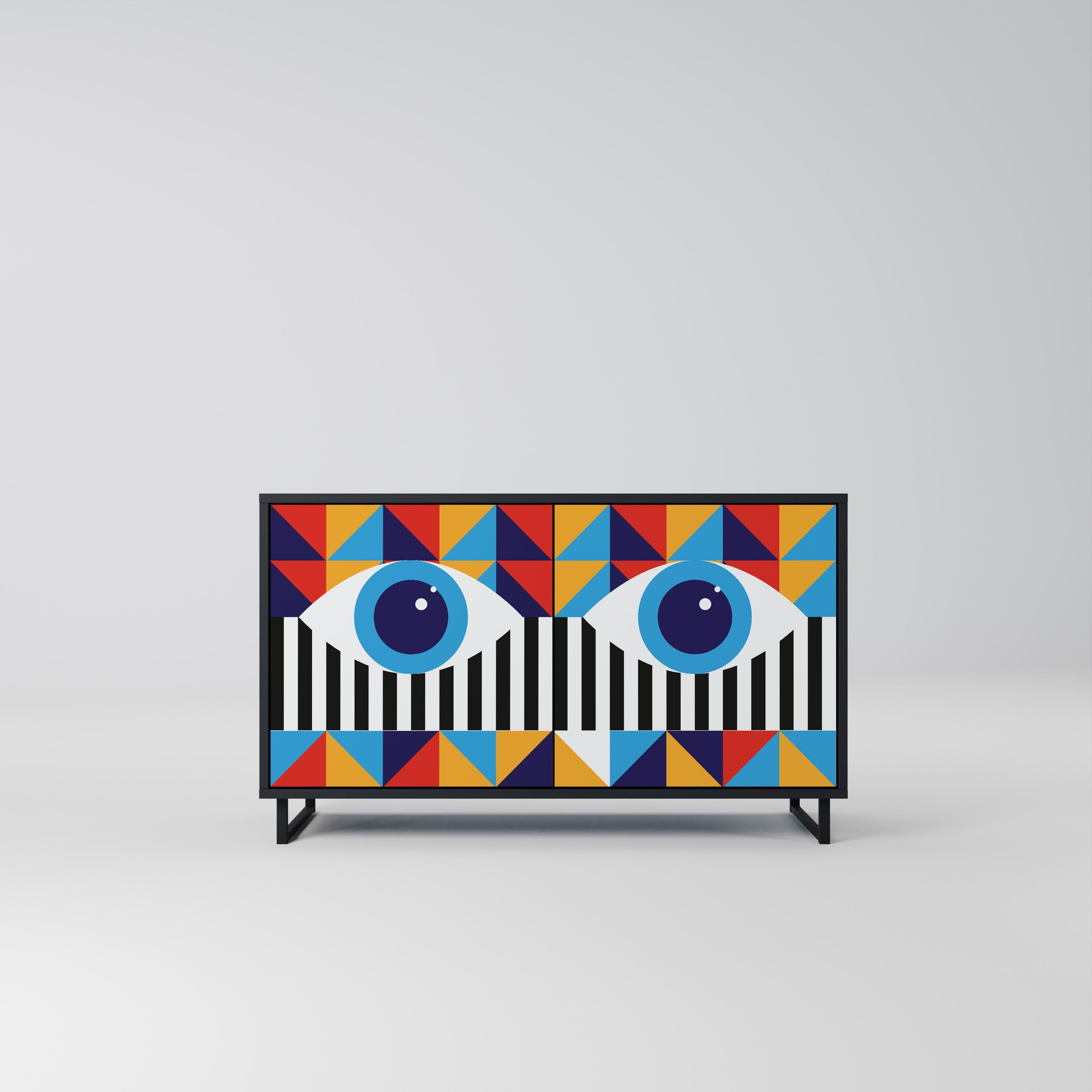 ABSTRACTION AND GEOMETRY Sideboard mit 2 Türen in Schwarz