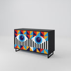ABSTRACTION AND GEOMETRY Sideboard mit 2 Türen in Schwarz
