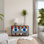 ABSTRACTION AND GEOMETRY Sideboard mit 2 Türen in Schwarz