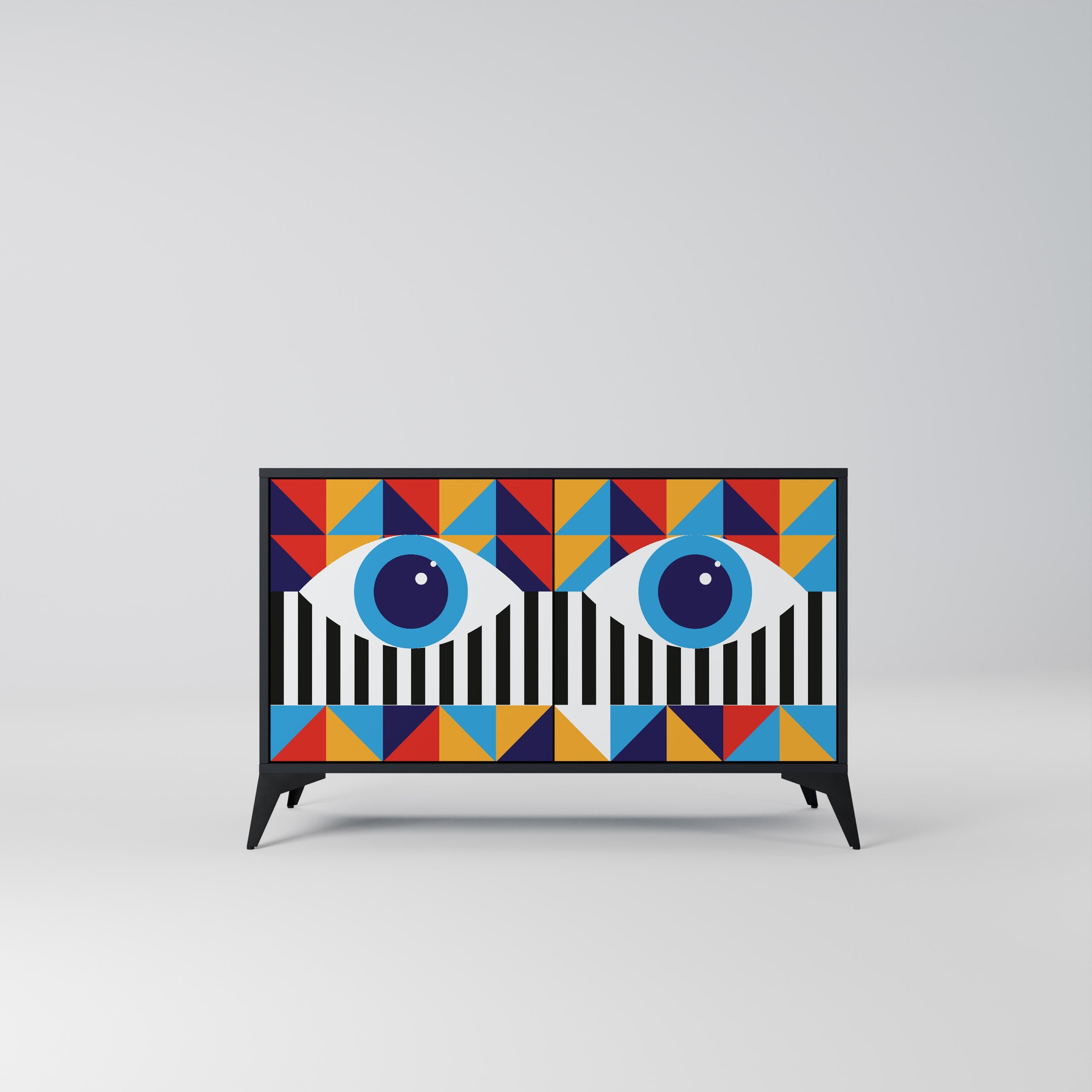 ABSTRACTION AND GEOMETRY Sideboard mit 2 Türen in Schwarz