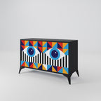 ABSTRACTION AND GEOMETRY Sideboard mit 2 Türen in Schwarz