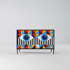 ABSTRACTION AND GEOMETRY Sideboard mit 2 Türen in Schwarz