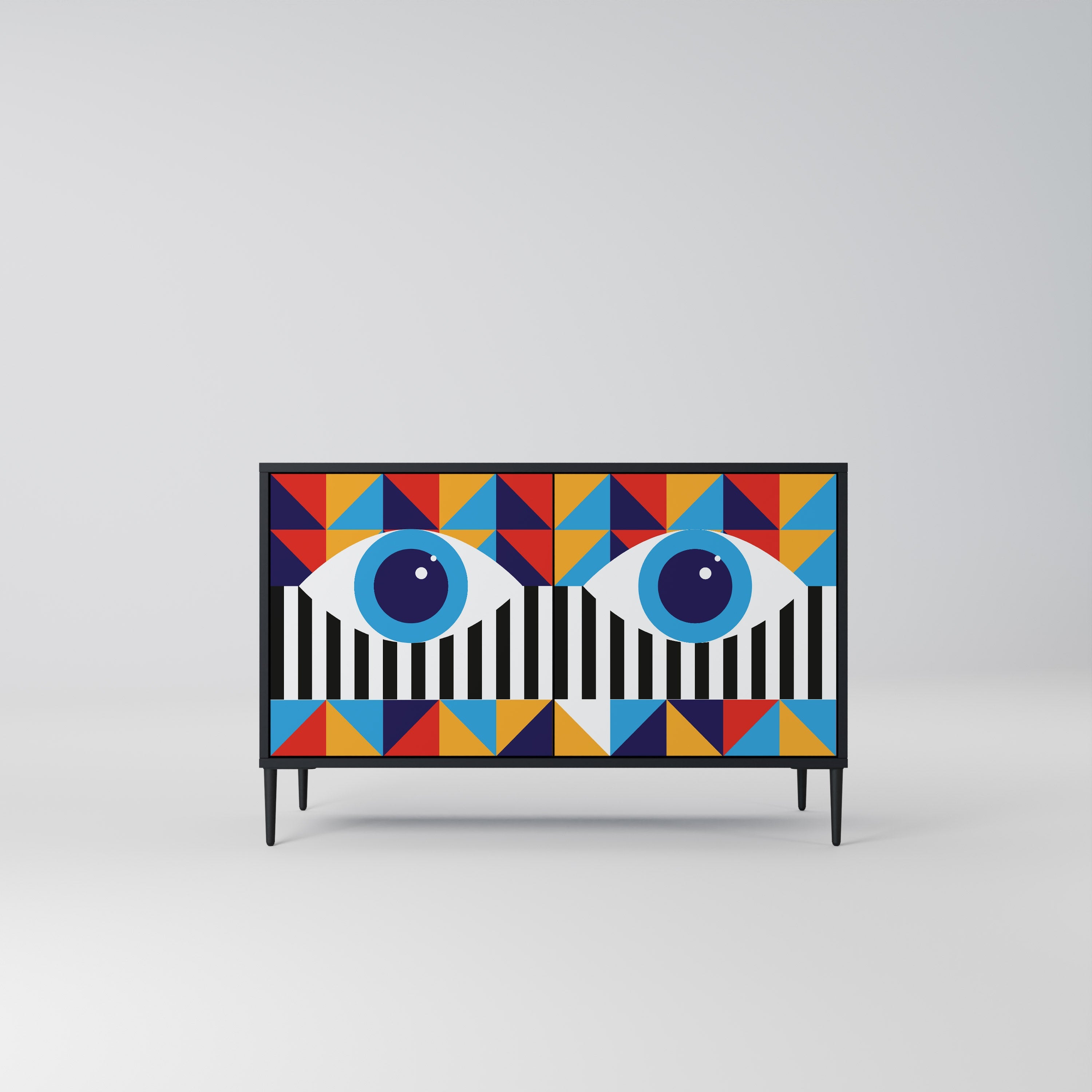 ABSTRACTION AND GEOMETRY Sideboard mit 2 Türen in Schwarz