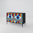 ABSTRACTION AND GEOMETRY Sideboard mit 2 Türen in Schwarz