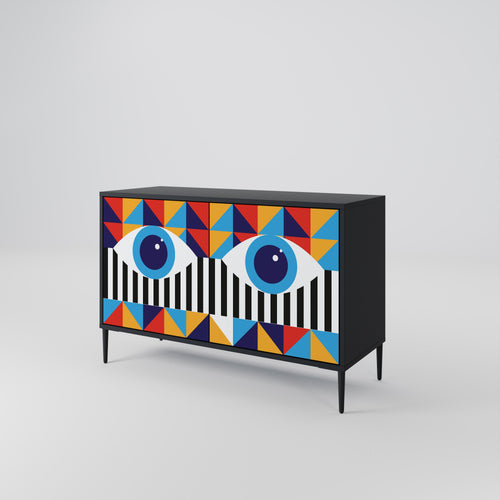 ABSTRACTION AND GEOMETRY Sideboard mit 2 Türen in Schwarz