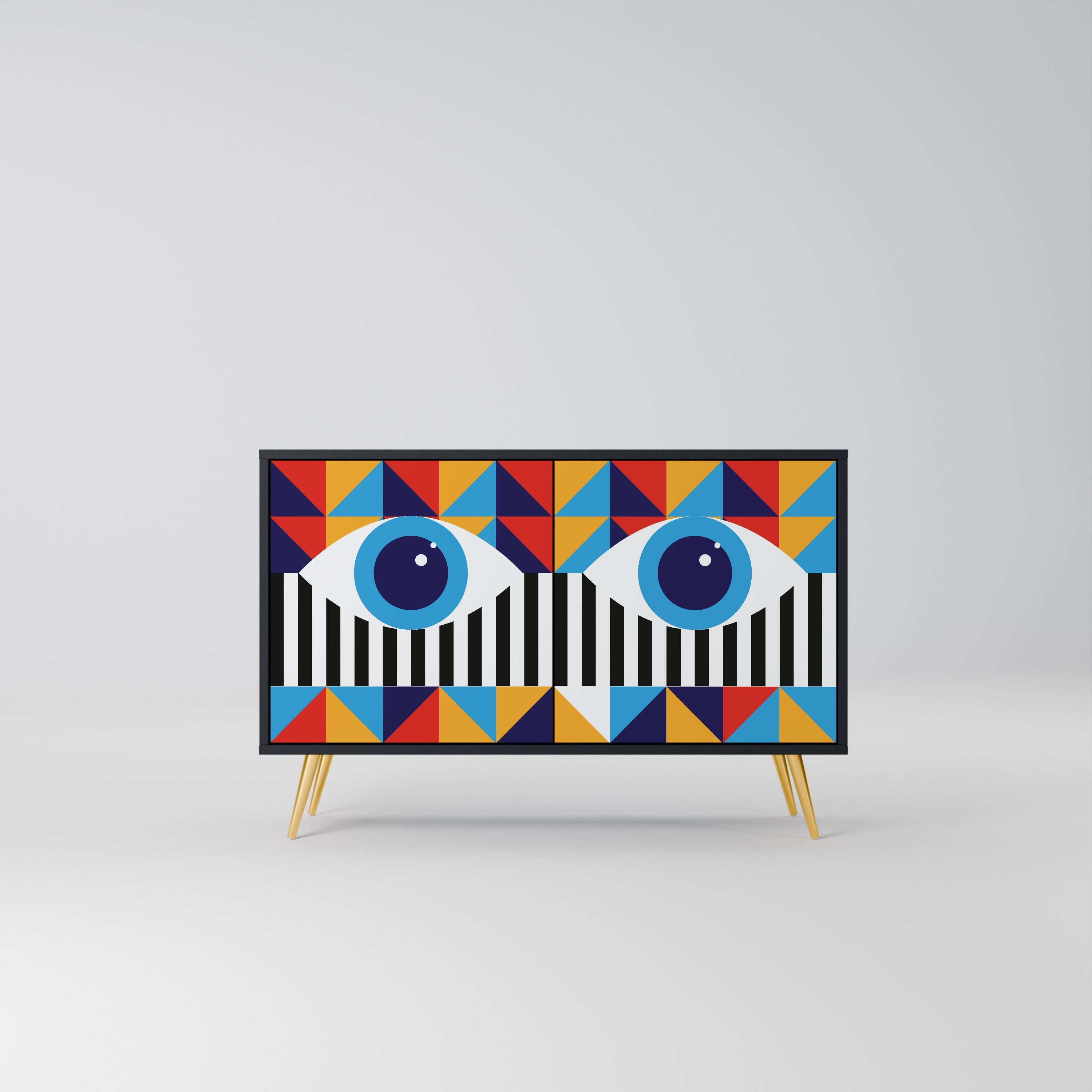 ABSTRACTION AND GEOMETRY Sideboard mit 2 Türen in Schwarz
