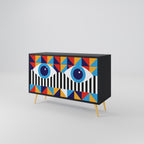 ABSTRACTION AND GEOMETRY Sideboard mit 2 Türen in Schwarz