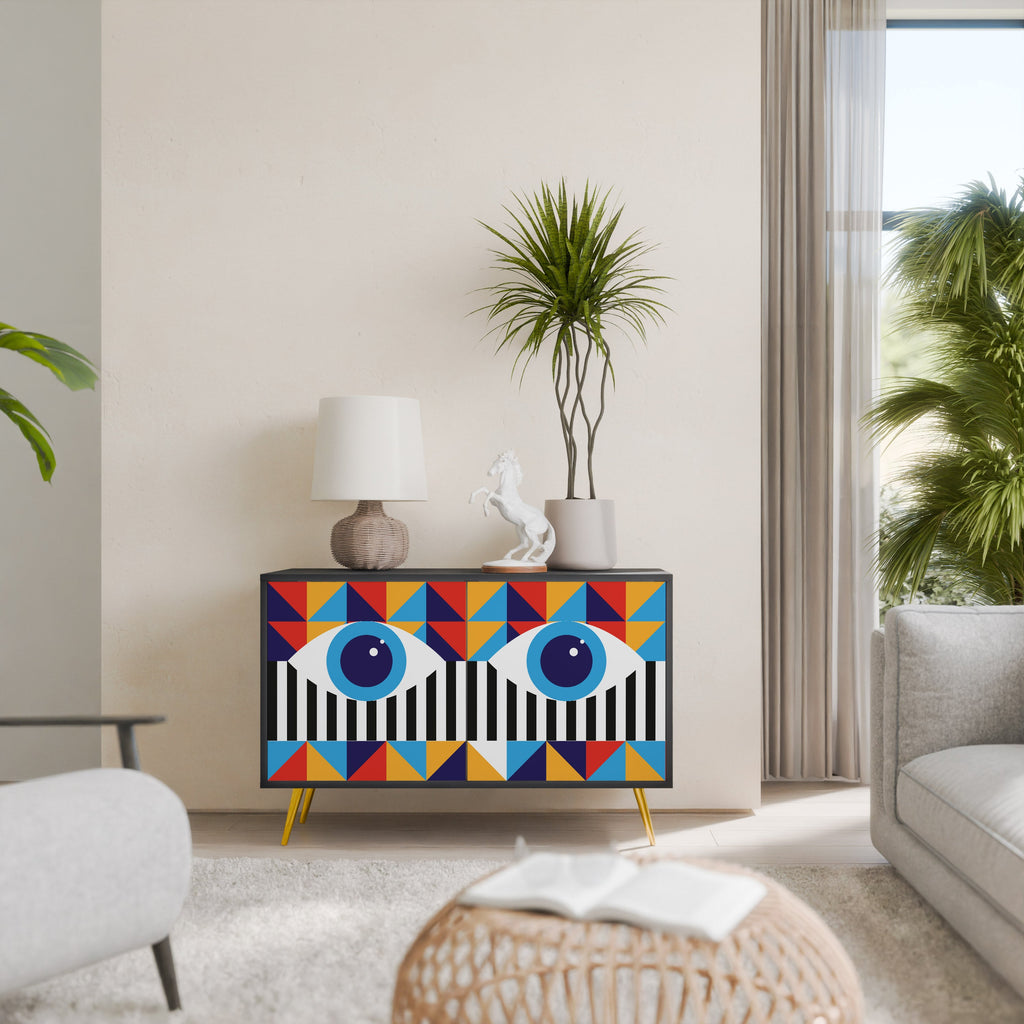 ABSTRACTION AND GEOMETRY Sideboard mit 2 Türen in Schwarz