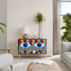 ABSTRACTION AND GEOMETRY Sideboard mit 2 Türen in Schwarz