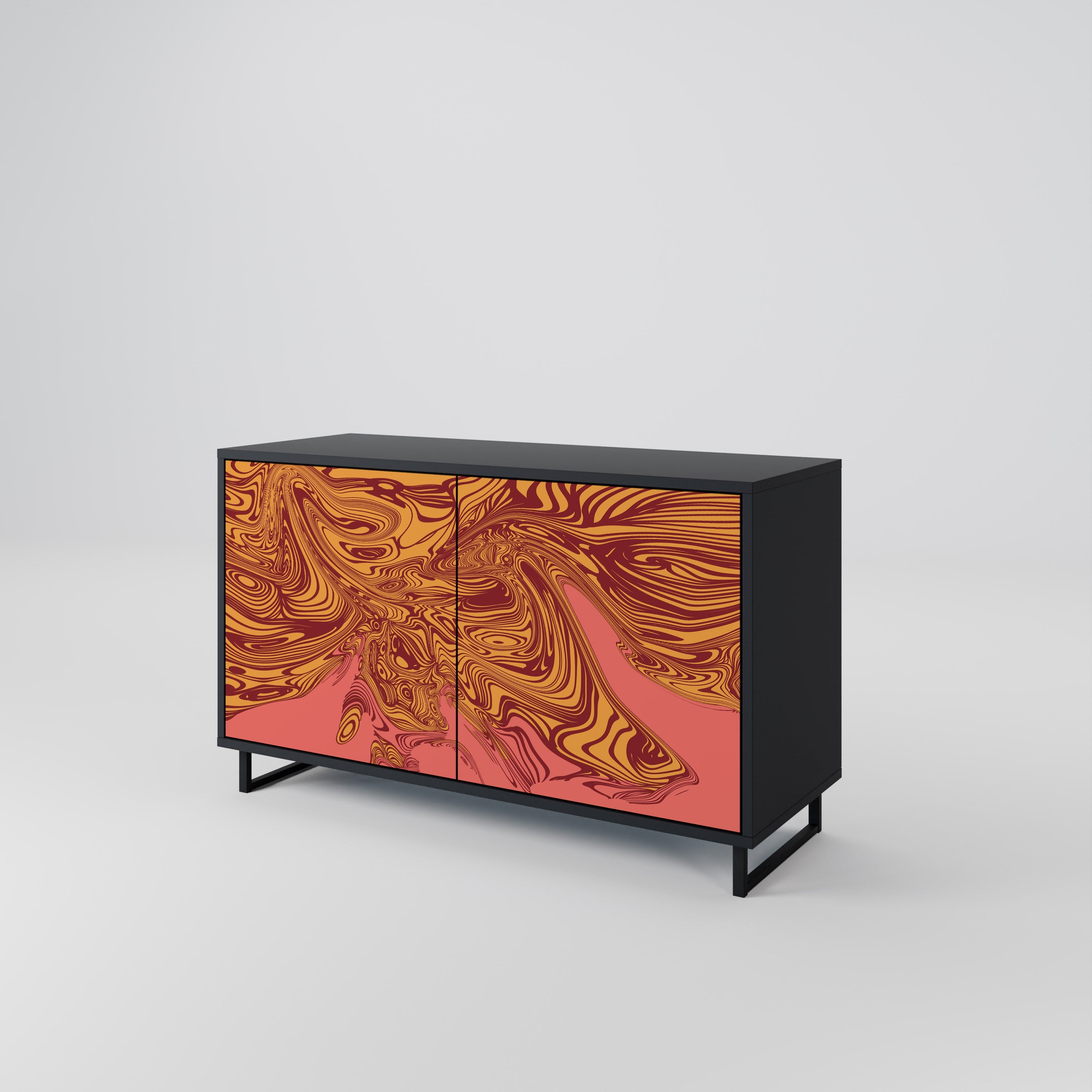 FLOATING THOUGHTS Sideboard mit 2 Türen in Schwarz