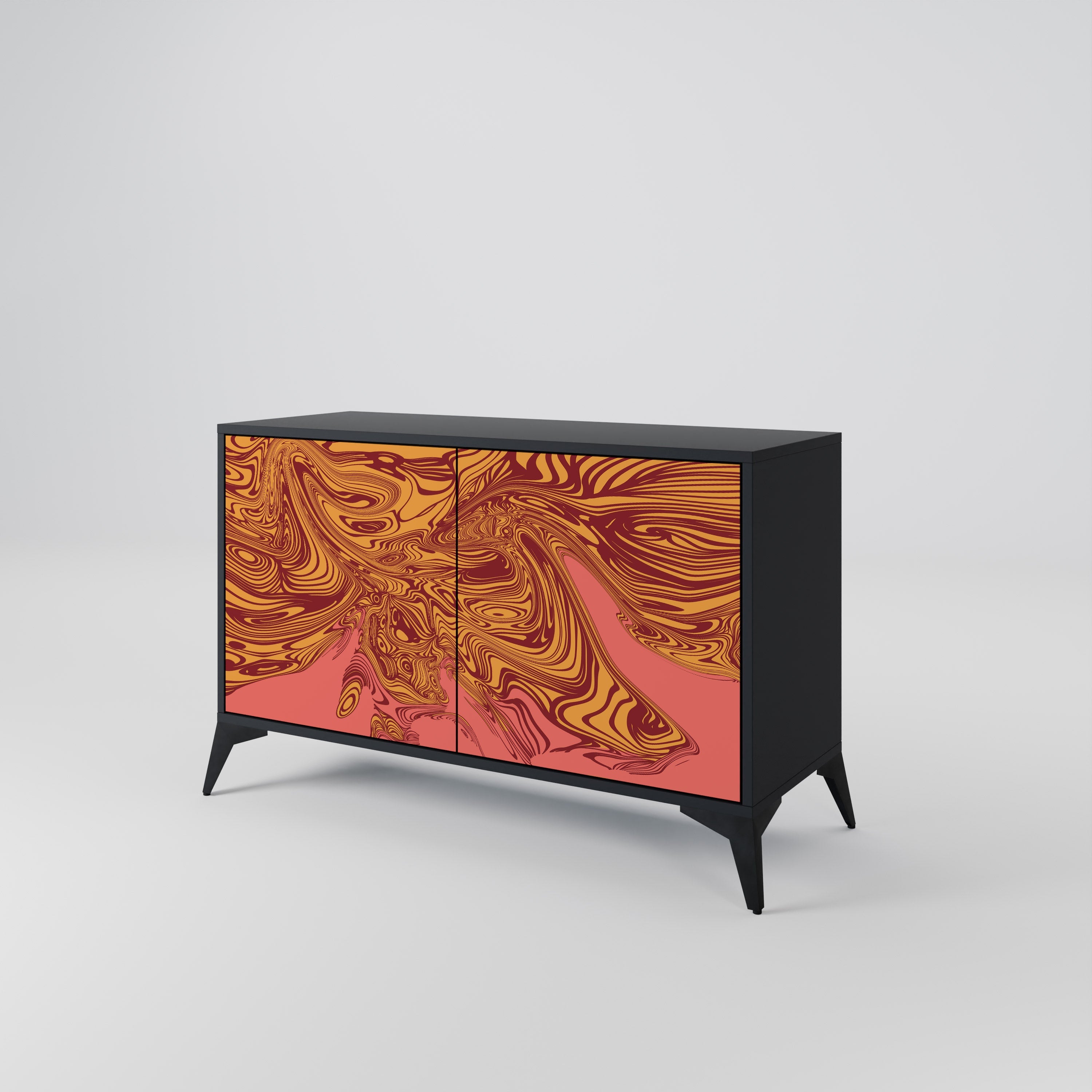 FLOATING THOUGHTS Sideboard mit 2 Türen in Schwarz