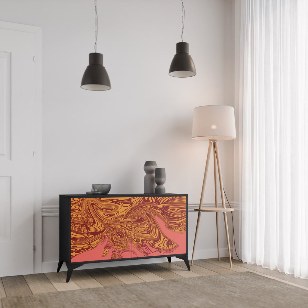 FLOATING THOUGHTS Sideboard mit 2 Türen in Schwarz