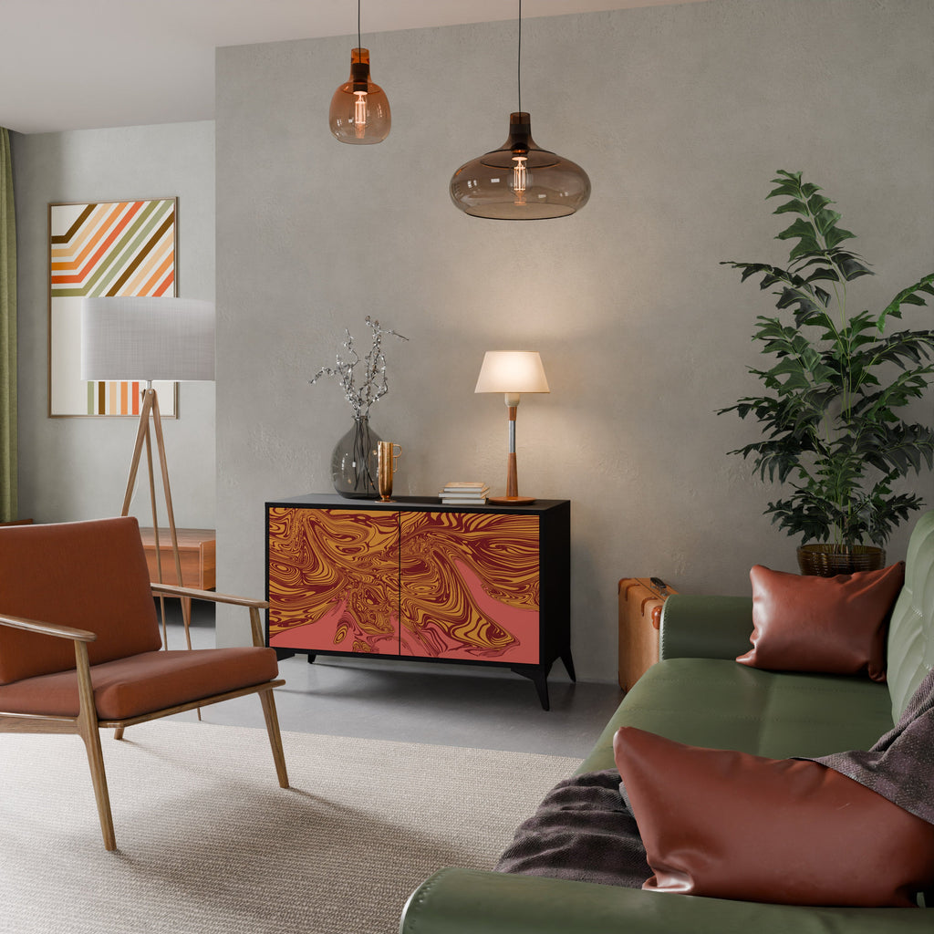 FLOATING THOUGHTS Sideboard mit 2 Türen in Schwarz