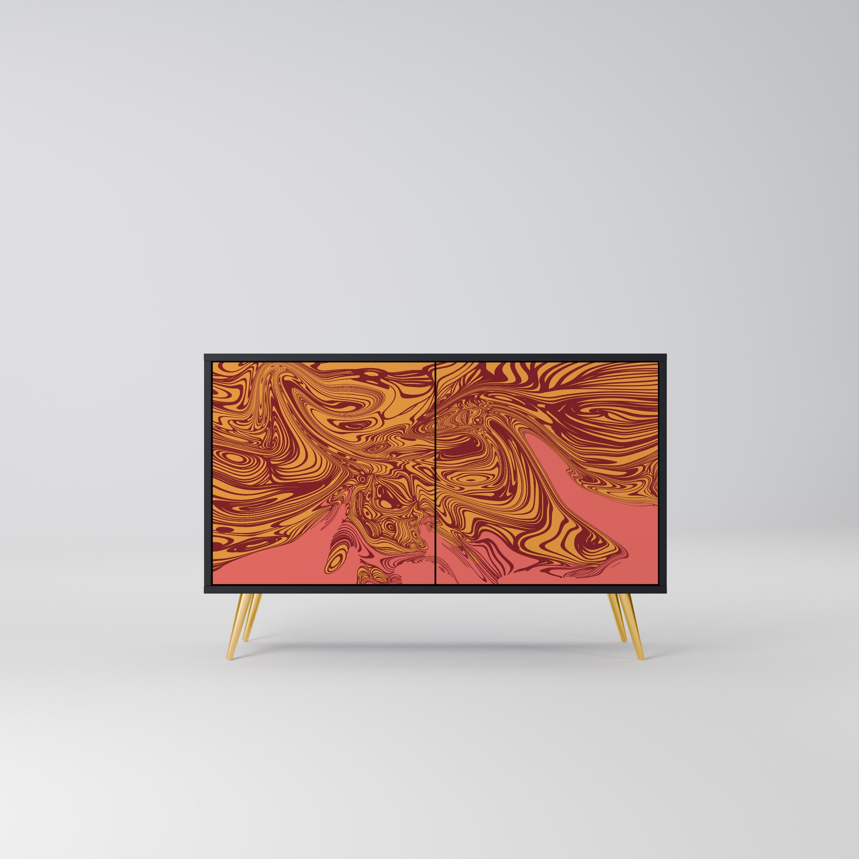 FLOATING THOUGHTS Sideboard mit 2 Türen in Schwarz