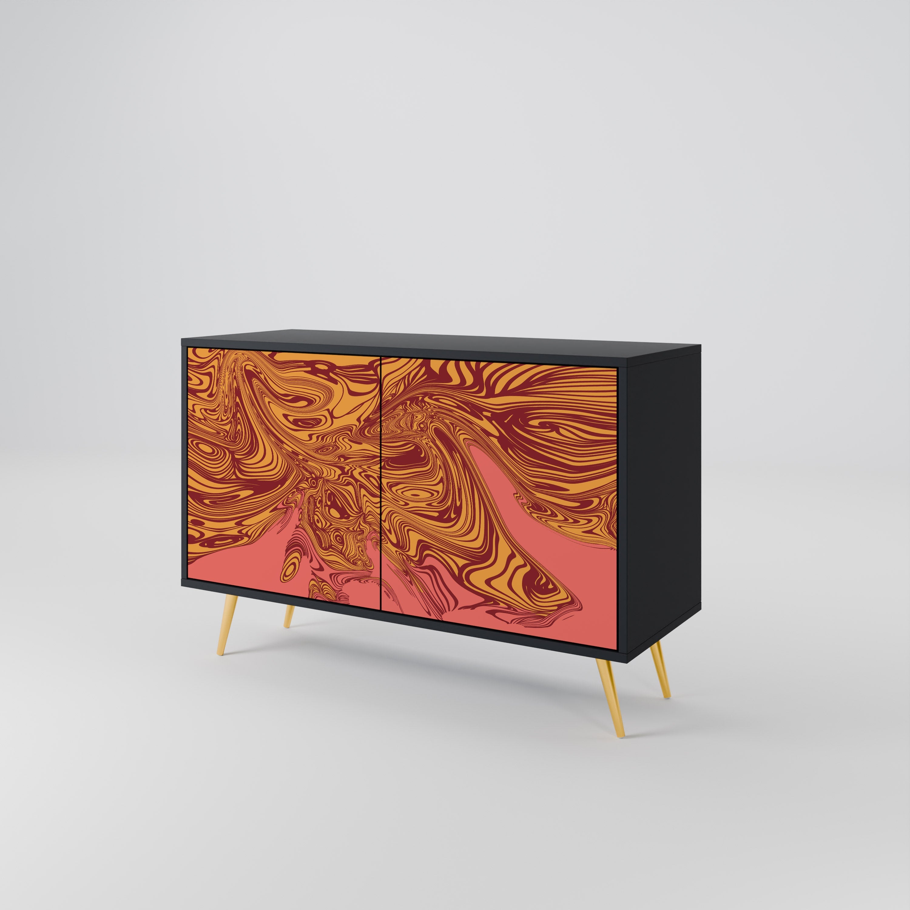 FLOATING THOUGHTS Sideboard mit 2 Türen in Schwarz