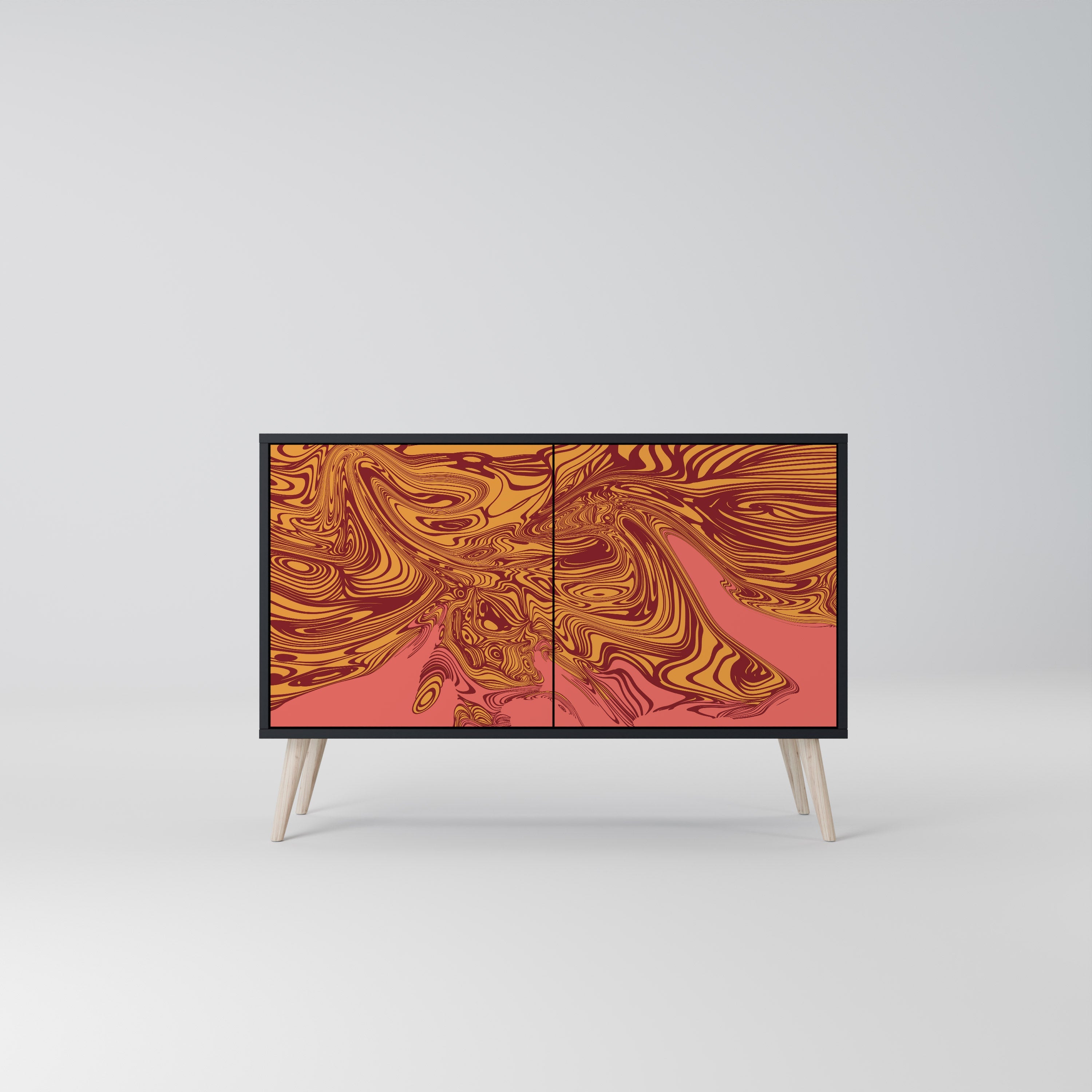 FLOATING THOUGHTS Sideboard mit 2 Türen in Schwarz