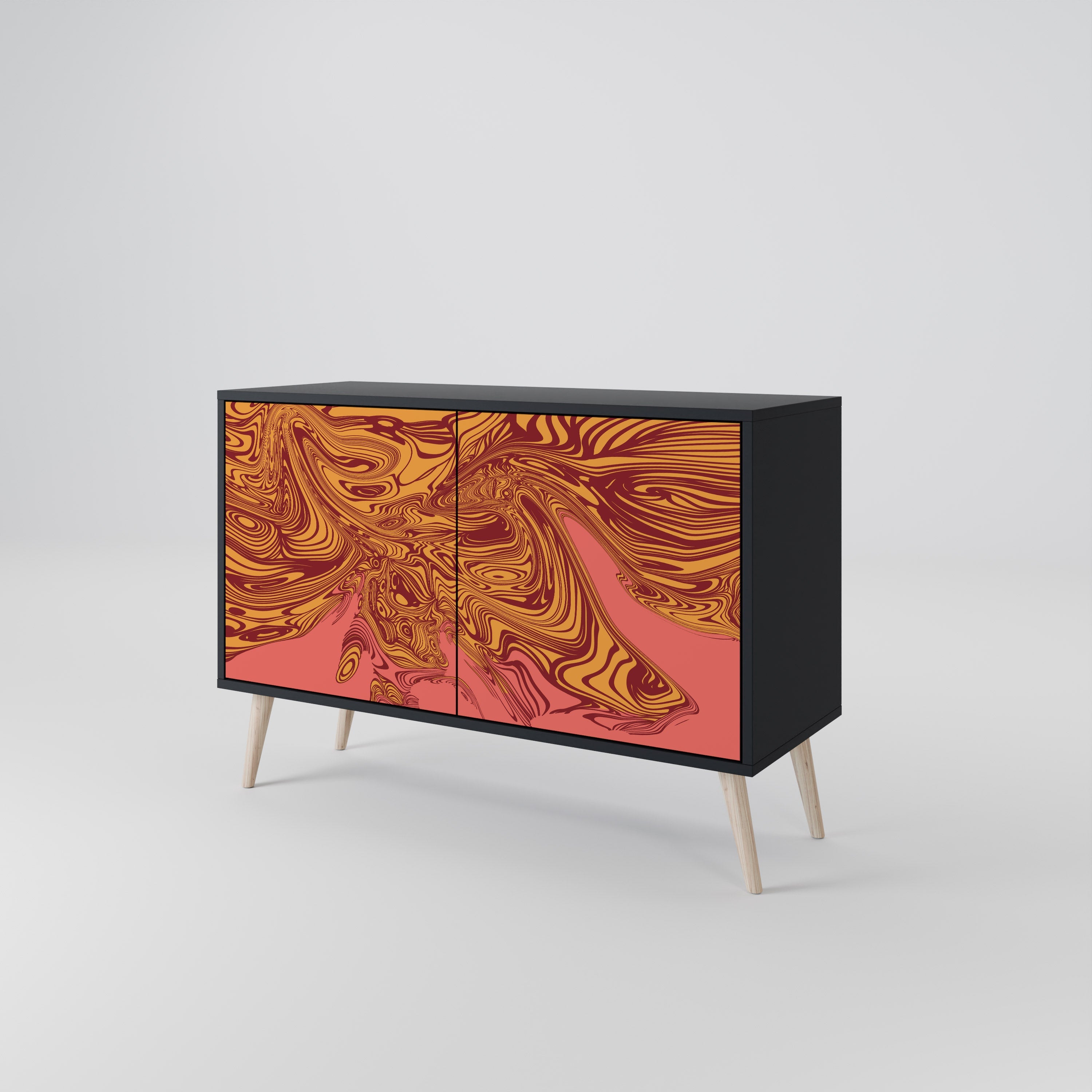 FLOATING THOUGHTS Sideboard mit 2 Türen in Schwarz