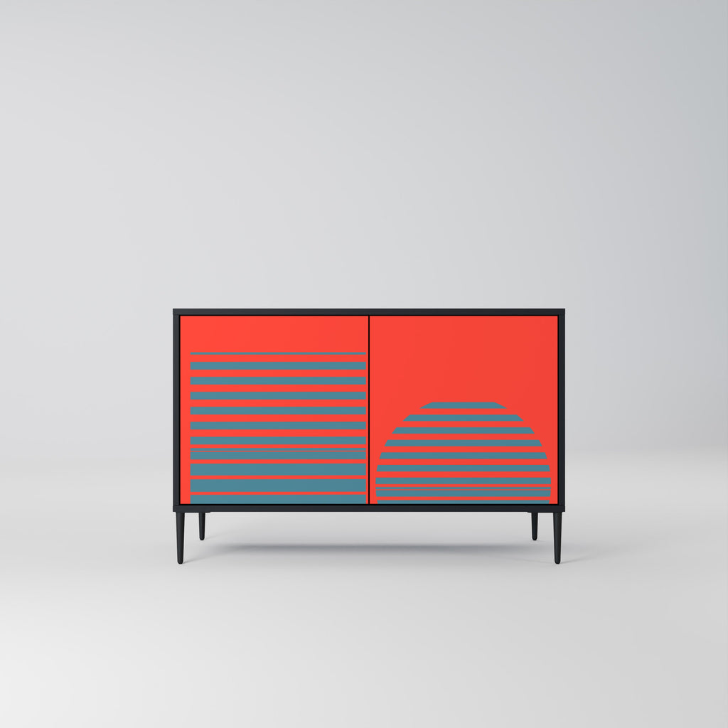 RISING GEOMETRY STARS Sideboard mit 2 Türen in Schwarz