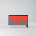 RISING GEOMETRY STARS Sideboard mit 2 Türen in Schwarz