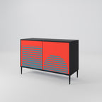 RISING GEOMETRY STARS Sideboard mit 2 Türen in Schwarz